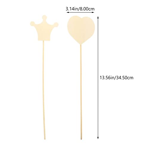 Toyvian Craft Supplies 12PCS Princess Fairy Wands Kit, Wooden Fairy Wands, Unfinished Wooden DIY Fairy Sticks Crafts Adorable Moon Wand for Girls Toyvian