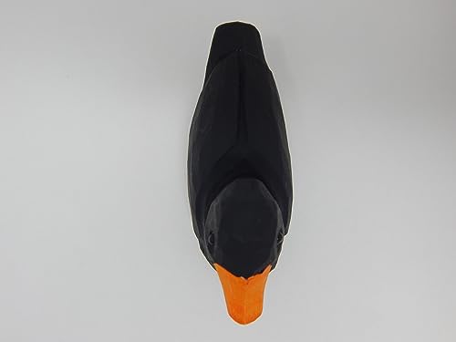 Selsela Black Duck Figurine Wood Statue Miniature Handmade Art Decoy Carved Bird Decor Small Animal Collectible Selsela