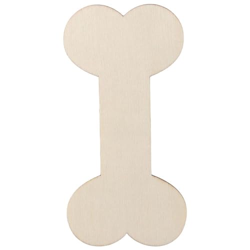 hobbyhub 50Pcs Blank Dog Bone Shape Wood Chips,Unfinished Wood for DIY Crafts Decor hobbyhub