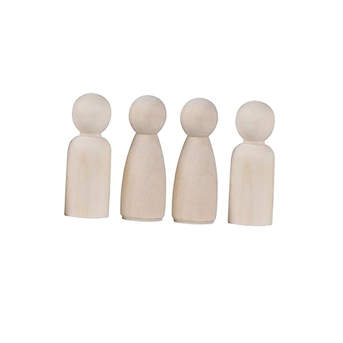 VILLCASE 40pcs DIY Wood Doll Nativity Toys for Kids Doll Bodies for DIY Unfinished Wooden Peg Dolls Painting Wood Figure Paint kit for Kids Wooden VILLCASE