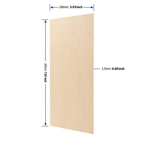 MUKCHAP 80 PCS Craft Wood Sheet, 1/16 x 4 x 8 Inch Thin Wood Sheets, Unfinished Plywood Wood Sheets for DIY Models, Ornaments MUKCHAP