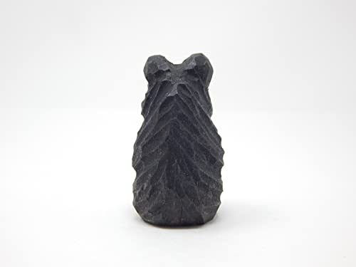Selsela Black Bear Keychain Ring Clip Charm Miniature Wood Mini Figurine Small Animal Selsela