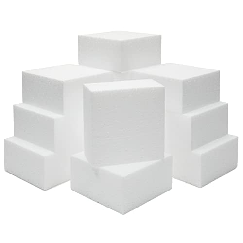 Juvale 12 Pack Foam Blocks for Crafts, Polystyrene Brick Rectangles for Floral Arrangements, Art Supplies, Holiday Decor (4 x 4 x 2 in, White) Juvale