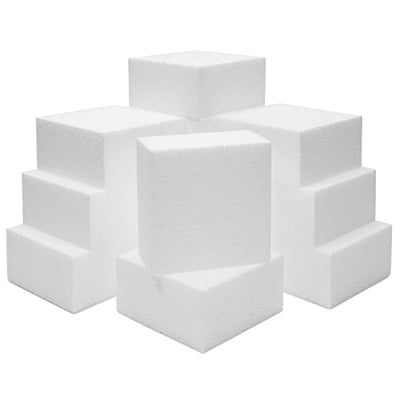 Juvale 12 Pack Foam Blocks for Crafts, Polystyrene Brick Rectangles for Floral Arrangements, Art Supplies, Holiday Decor (4 x 4 x 2 in, White)