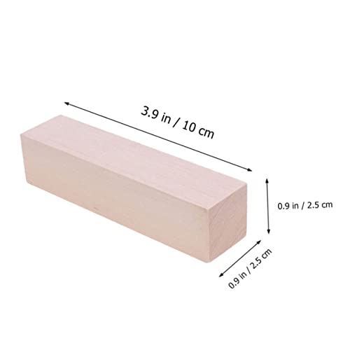 TEHAUX 8pcs Carved Wooden Strips Unfinished Wooden Ornaments Unfinished Wood Blocks Wood Whittling Blocks Unfinished Wooden Crafts Wood Squrae Sticks TEHAUX