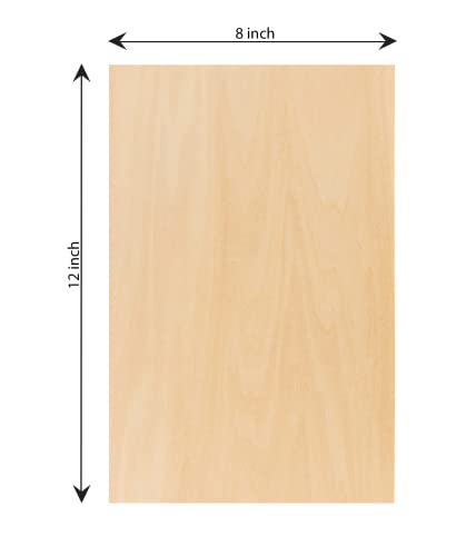 Basswood Sheets 1/16 Wood Sheets- Plywood Boards - 8 Pack of 12"x 8" Plywood Board Wood Sheets | Unfinished Wood Crafts Bass Wood Thin Wood Engraving Hammont