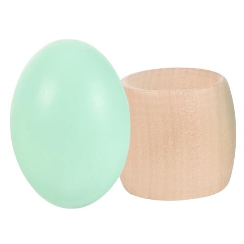 DECHOUS 1 Set Easter Eggs Unfinished Wooden Egg Wooden Egg Stand Wooden Egg Holder Easter Egg Cup Wooden Fake Eggs Artificial Food Props Easter Egg DECHOUS