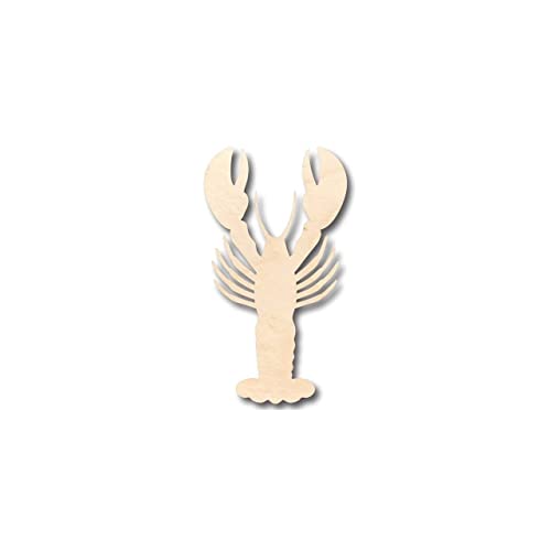 Unfinished Wood Lobster Shape - Ocean - Nursery - Craft - up to 24" DIY 6" / 1/8" 24 Hour Crafts