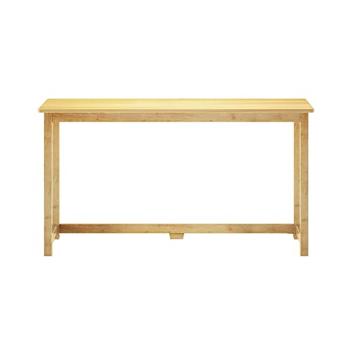 Plank+Beam Solid Wood Writing Desk, Simple Desk for Bedroom, Home Office Study Desk, 55.25 Inch, Natural Plank+Beam