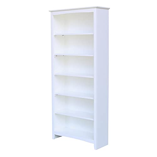 IC International Concepts Shaker Bookcase-72 H- White Bookcase IC International Concepts