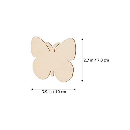 Happyyami 40Pcs Wooden Butterfly Wood Cutouts for Crafts Unfinished Wood Chips Wooden Ornaments to Paint Wooden Embellishment Wood Butterflies Happyyami