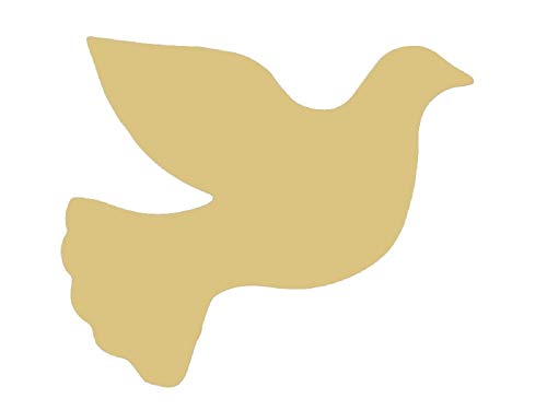 Dove Cutout Unfinished Wood Bird Peace Flight Zoo Animal MDF Shape Canvas Style 2 (12") Diverse Woodworking