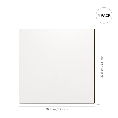 PYD Life 4 Pack Sublimation Hardboard Blanks Sheets White 12" x 12",1/8" Thick(3 mm) Custom Name Plate for Stanley 40 OZ Tumbler,Hardboard Sheets PYD Life