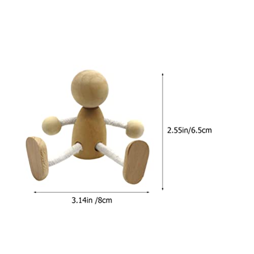 Kisangel 2 Pcs Unfinished Wood Peg Dolls Mini People Doll Robot Wooden Figures Decorative Peg Dolls Toy for Kids Painting DIY Craft Art Projects Kisangel