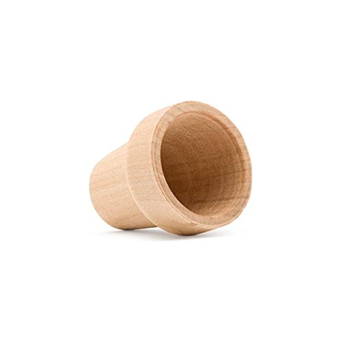 Small Wooden Flower Pot 1-1/6 x 1-inch, Pack of 12 1 inch Mini Pots, 1 Flower Pots to Paint & Plant, by Woodpeckers Woodpeckers