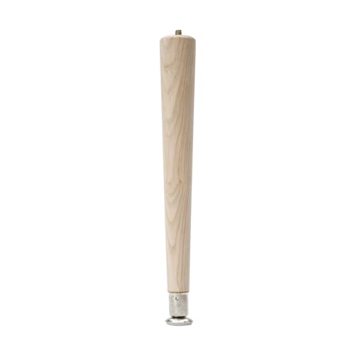 WADDELL Round Taper Leg, 12"H | Self Leveling Sanded Wood Coffee Table Legs with 5/16" Hanger Bolt | Replacement Unfinished Furniture Legs DIY Home Waddell