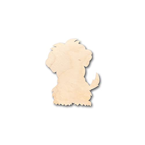 Unfinished Wood Fluffy Puppy Dog Shape - Craft - up to 36" DIY 5" / 1/4" 24 Hour Crafts