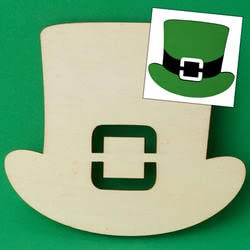 Pack of 24 Unfinished Wood Leprechaun Hat Cutouts by Factory Direct Craft - Wooden Irish Top Hat Blank DIY Shapes for St Patrick's Day Crafts and Factory Direct Craft