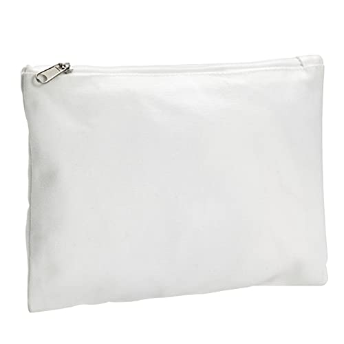 Bright Creations 6-Pack White Makeup Bag Set with Zipper, Customizable Canvas Pouches for DIY Arts and Crafts, Items to Tie-Dye for Cosmetic Items, Bright Creations