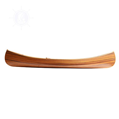 Old Modern Handicrafts Wooden Canoe with Ribs Curved Bow 10' Matte Finish for Display Old Modern Handicrafts