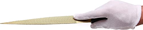 NKTM Wood File, Needle File Set Wood Files for Wood Working Wood Rasp Files Tools Golden Tapered Wood Rasp with Rubber Handle in Gift Bag for Carving NKTM