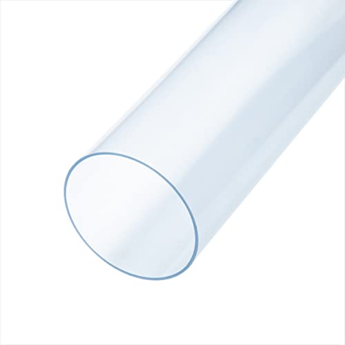 POWERTEC 70272V Clear PVC Pipe 4" x 36" Long, 1PK, Rigid Plastic Tubing for Dust Collection Hose & Fittings POWERTEC