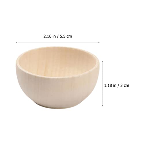 Gadpiparty Home Decor 5Pcs Unfinished Wooden Bowls Wood Craft Bowls Wooden Pinch Bowls DIY Wood Bowls for Crafts Sorting Artisan Boards, Nuts Gadpiparty