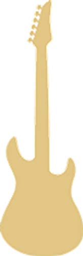 Electric Guitar Unfinished MDF Wood Cutout Home Decor Band Instruments Door Hanger Everyday MDF Shape Canvas Style 2 24" Diverse Woodworking