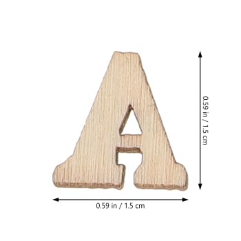 EXCEART 200pcs 15mm Wood Alphabet Letters for DIY Craft Natural A-Z Wood Pieces Unfinished Wood Slice Shapes for DIY Craft EXCEART