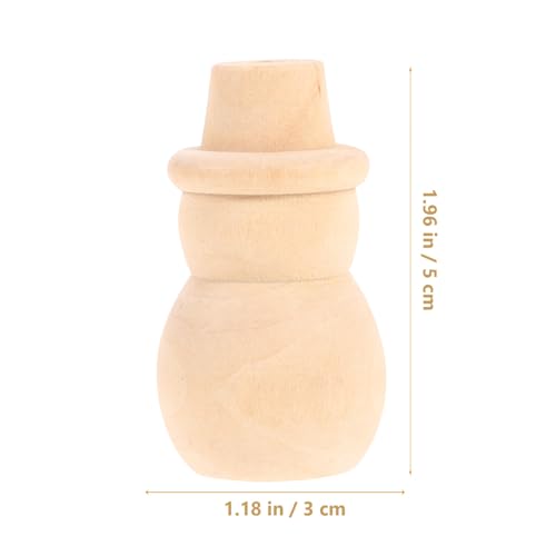 ifundom 20Pcs Wood Peg Dolls Unfinished Snowman Wooden People Unpainted Blank Wooden Peg Dolls Figures for DIY Crafts ifundom