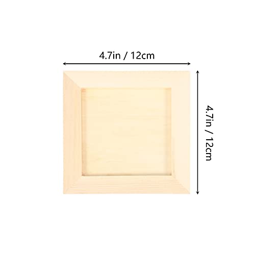 TOYANDONA 6Pcs DIY Wooden Picture Frames, 4. 7x4. 7 inch Unfinished Picture Frames Wood Photo Frames for Kids Adults Arts Crafts DIY Painting TOYANDONA