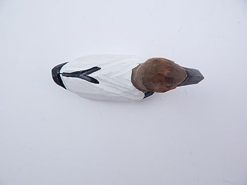 Selsela Canvasback Diving Duck Wood Ornament Hanging Figurine Handmade Carved Decoration Selsela