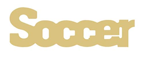 Word Soccer Cutout Unfinished Wood Sports Cut Out Kids Room/Coach Door Hanger MDF Shape Canvas Style 1 (24") Diverse Woodworking