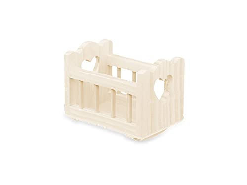 Craft Supply Dollhouse Baby Cradle Crib Miniature Unfinished Wood for Dollhouses, Displays, Crafting, & DIY - 3.3 x 2.5 Inches, Brown, Medium Craft Supply