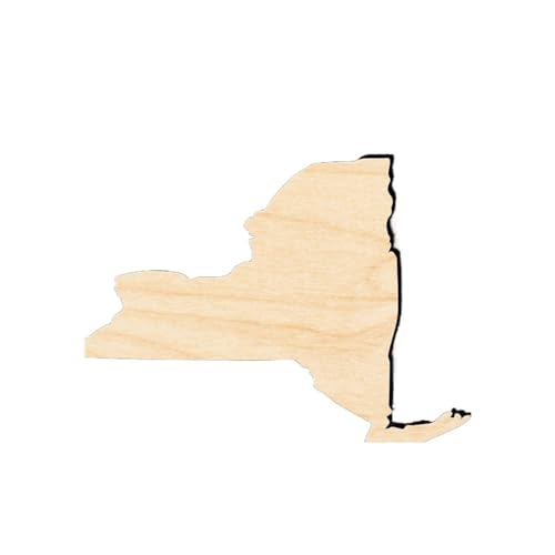 New York State Wood Craft Unfinished Wooden Cutout Art DIY Wood Sign Inspirational Farmhouse Wall Plaque Rustic Home Decor for Bedroom Living Room WoodArtSupply