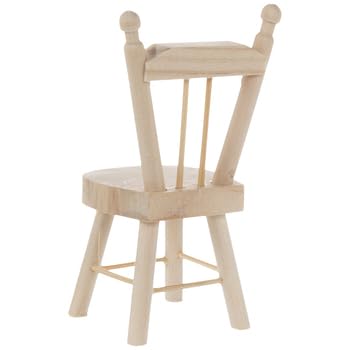 Miniature Wood Spindle Back Chair for Dollhouses Wood Crafts Diorama Woodpile Fun!