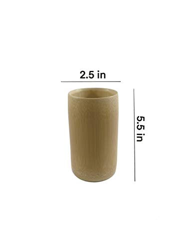 TXV Mart | Disposable or Reusable Natural Bamboo Wood Drinking Cup 12 oz | Wooden Tea Cup Coffee Mug Wine Mug, 4 Pack TXV