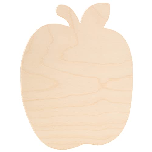 Large Wooden Apple Cutouts 8.5 x 9.5 Inch, Pack of 3 Unfinished Wooden Apple Cutout Shapes by Woodpeckers Woodpeckers