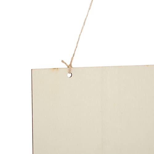 Unfinished Hanging Wood Sign,6Pack Blank Wooden Signs for Crafts,Decorative Wood Plaque Wooden Slices Banners with Holes Ropes for Coffee Shop HERCHR