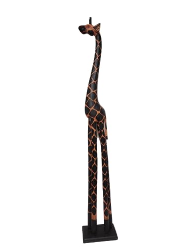 Extra Tall 5' Giraffe Hand Carved Wooden African Statue Sculpture Michelle 153