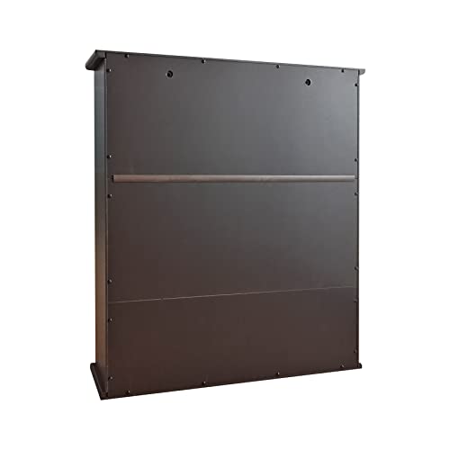 TaoHFE Brown Wall-Mounted Medicine Cabinet with Mirror and Open Shelves TaoHFE