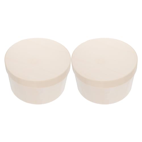 Ciieeo 18.8CM Unfinished Round Box DIY Round Unfinished Wooden Boxes Mini Round Wooden Box Storage Wooden Box for Jewelry Box Craft Kit for Kids Ciieeo
