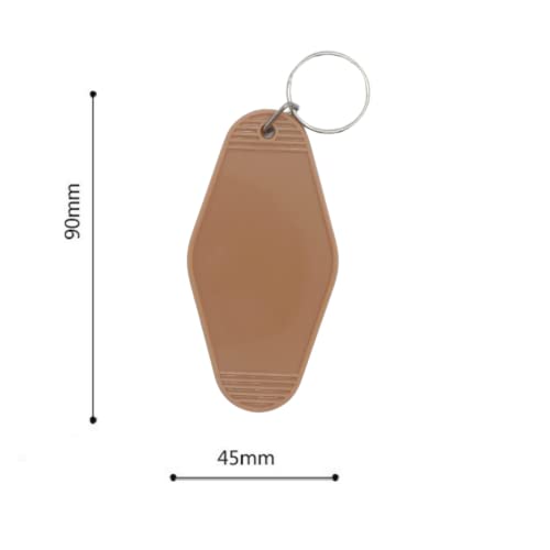 Nwsrayu 10pcs Blank Hotel Keychains Bulk Vintage Motel Keychain Vinyl HTV printing Keychains DIY Keychain tags(Coffee) Nwsrayu