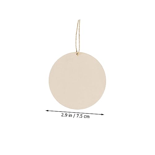 BESPORTBLE 1 Set Oval Wood Crafts Wooden Pieces Unfinished Wood Slices Label DIY Wood Cutouts with Hole Wood Chips Decorations Rope Blank Wood Slices BESPORTBLE