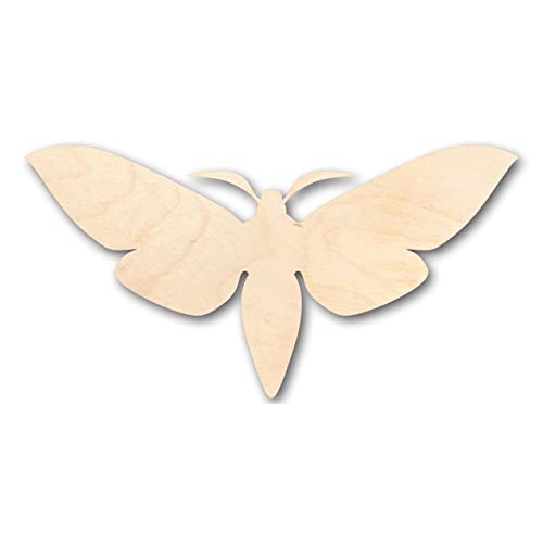 Unfinished Wood Moth Shape - Insect - Craft - up to 24" DIY 16" / 3/4" 24 Hour Crafts