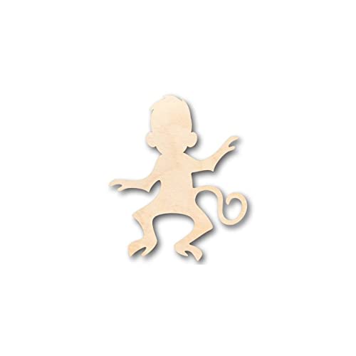 Unfinished Wood Monkey Shape - Animal - Wildlife - Craft - up to 24" DIY 8" / 1/4" 24 Hour Crafts