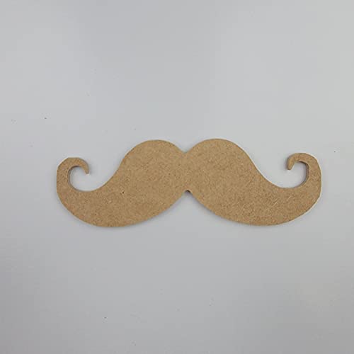 6"Mustache, Unfinished Wood Art Shape by Wooden Craft Cutouts Wooden Craft Cutouts