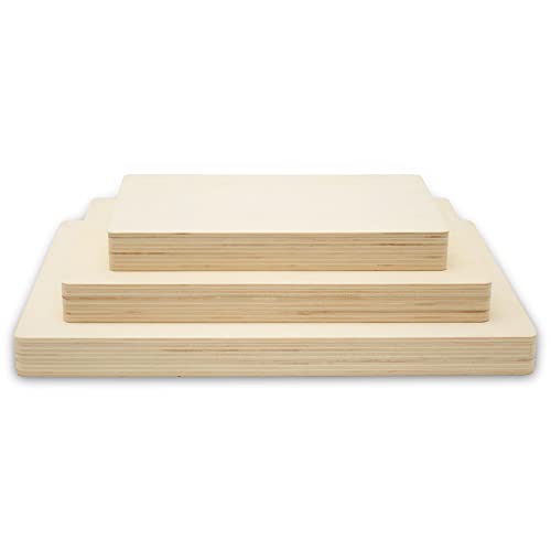 Small Rectangle Cradled Canvases, 5 Sets of 3 Blank Wood Signs, Unfinished Wood Trays for Crafts, and Resin Art, by Woodpeckers Woodpeckers