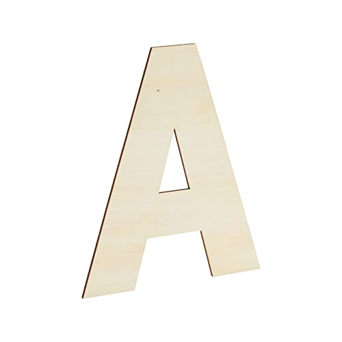 36 Pieces Unfinished Wooden Alphabet Letters for Crafts, 2 Extra Sets of Vowels AEIOU (6 Inches) Bright Creations
