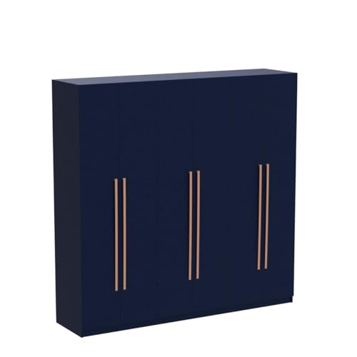 Manhattan Comfort Gramercy 3-Sectional Wood Wardrobe Armoire Closet in Blue Manhattan Comfort